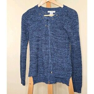 Say What? Blue Crocheted Sweater  Size  S